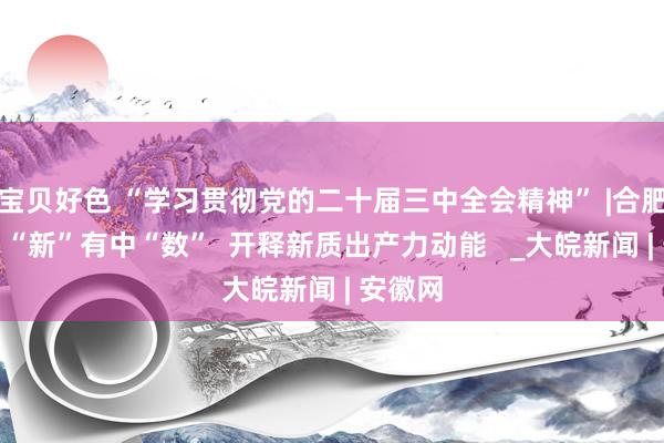 宝贝好色 “学习贯彻党的二十届三中全会精神” |合肥庐阳：“新”有中“数”  开释新质出产力动能   _大皖新闻 | 安徽网