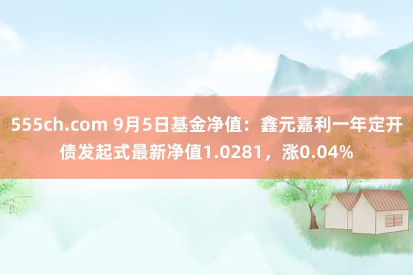 555ch.com 9月5日基金净值：鑫元嘉利一年定开债发起式最新净值1.0281，涨0.04%